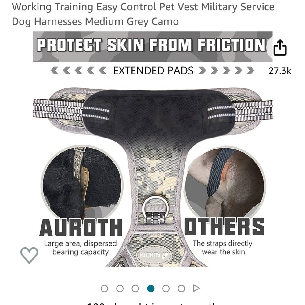 AUROTH Tactical Dog Harness for Small medium Dogs No Pull Adjustable harness - Picture 4 of 10